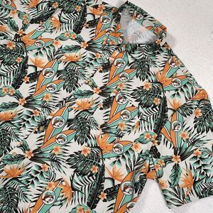 Buc-ees Hawaiian Shirt Men 3XL Floral All Over Print Short Sleeve Button Stretch